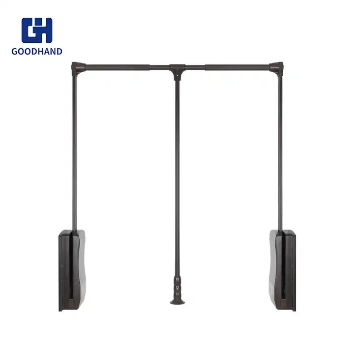 Hot selling soft close hydraulic pull down clothes hanger wardrobe hardware fittings hangers for cloths