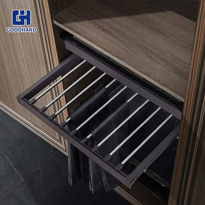 Wardrobe Accessories Closet Drawer Soft Closing Drawer Pants Rack Hanger Pull Out trouser rack Soft Close Pants Trousers Rack