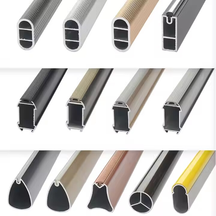 ASTM titanium seamless pipe customized diameter alluminum alloy cutain rods rails with accessories,oval wardrob rail 30 x15mm chrome plated matt nickel plated steel anodised aluminium wardrobe rail stell plastic rack pipe tube,Fashionable trend low price wholesale aluminium curtain track iron tubes chrome plated  clothes hanger track rail tube pipe