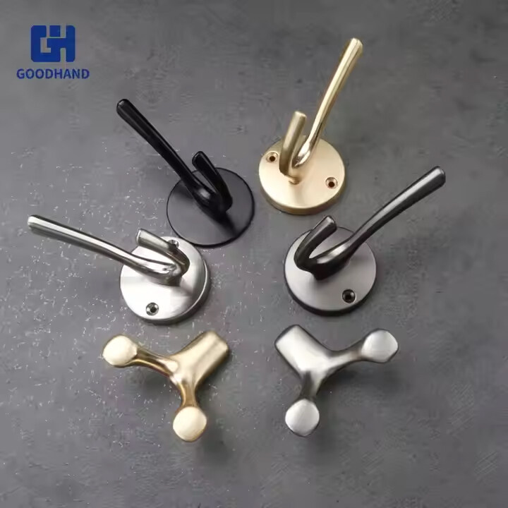 Factory Wholesale Clothes Hooks Zinc Alloy Wall Mounted Hooks for Hanging Coats Bags Hat Clothes Hooks