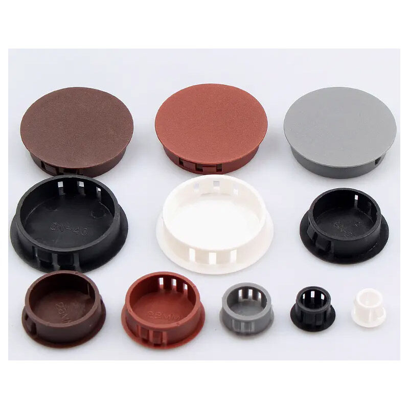 GH 301 Nylon Plastic Round Snap in Type Locking Hole Tube Furniture Fencing Post Pipe Insert End Caps Black Tone