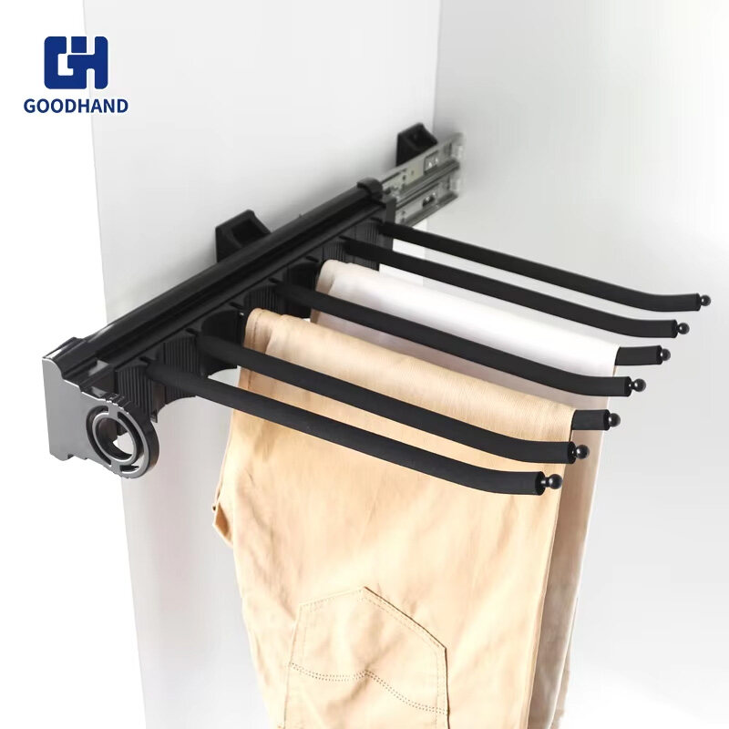 pull out wardrobe trouser rack,Soft Close Pants Trousers Rack,Pull Out Trouser Rack