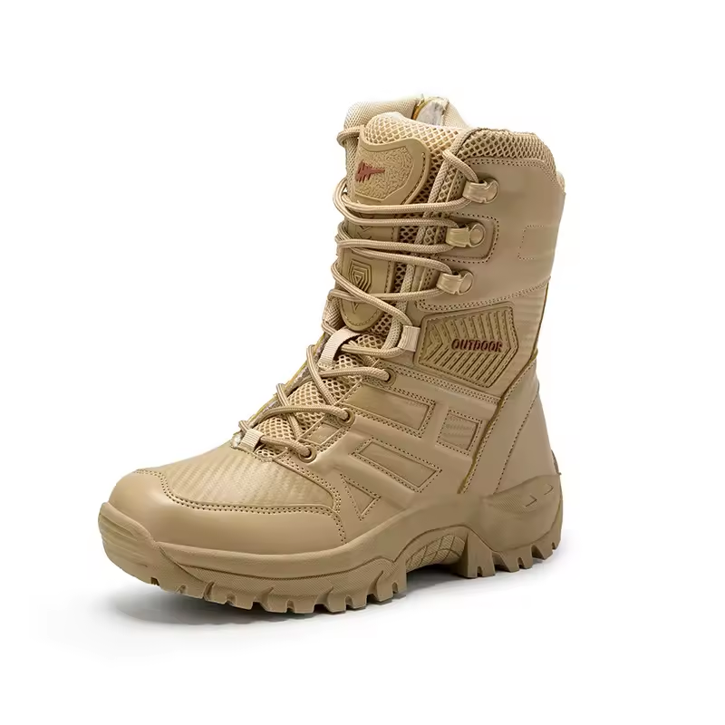 Men's outdoor high-top mountaineering boots, wear-resistant combat boots, off-road desert martin boots