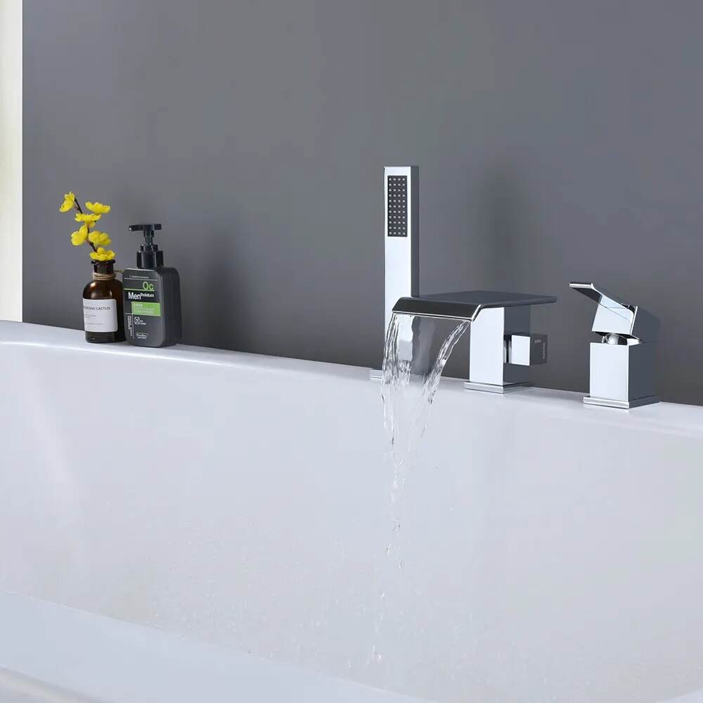 Black Bathroom 3 Hole Sink Faucet Deck Mount Stainless Steel 304 Bowl Basin Single Hole Spout Mixer Tap