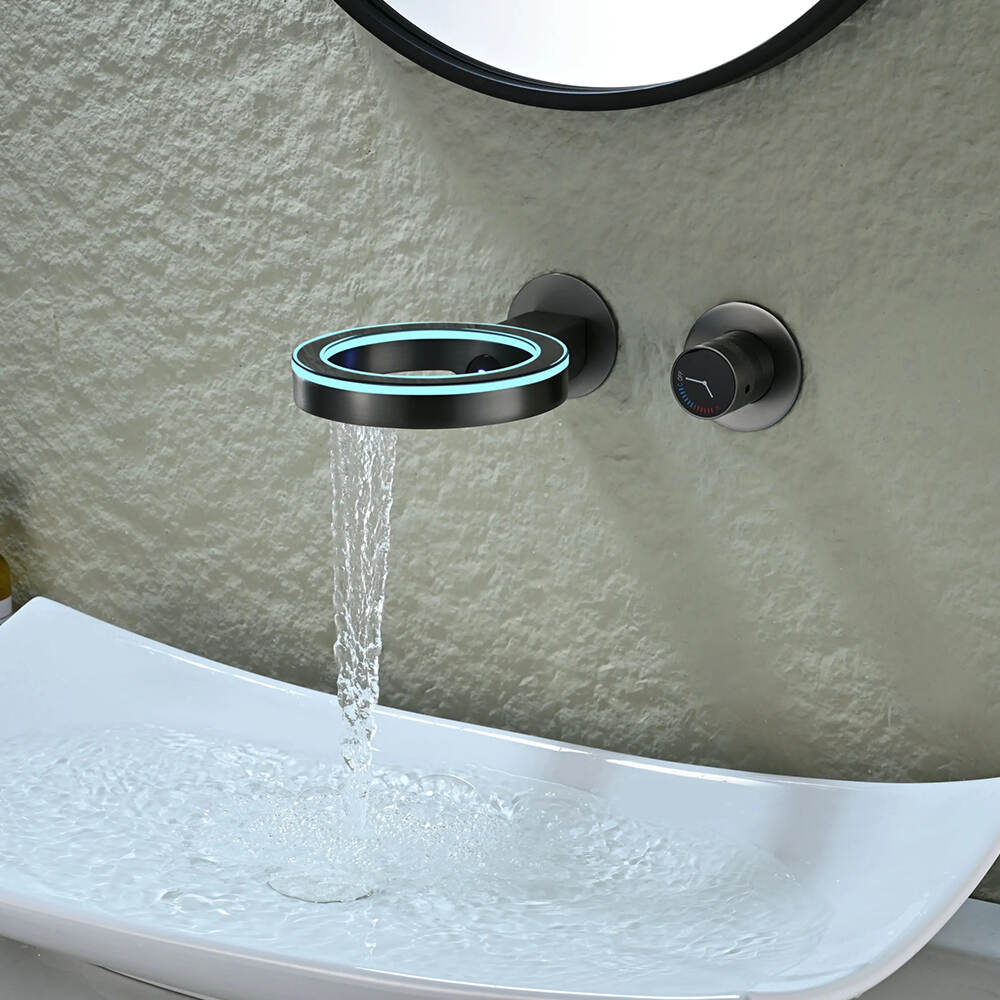 wall mounted vanity basin faucet factory concealed brass bathroom lavatory faucet recessed with digital display