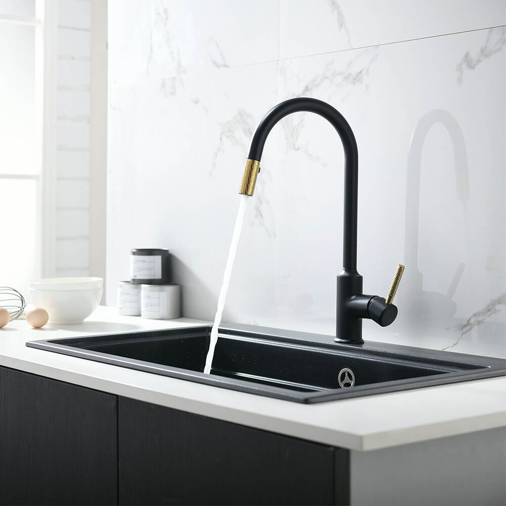 brushed gold pull out sprayer kitchen faucet stainless steel 304 kitchen sink faucet with pull down sprayer