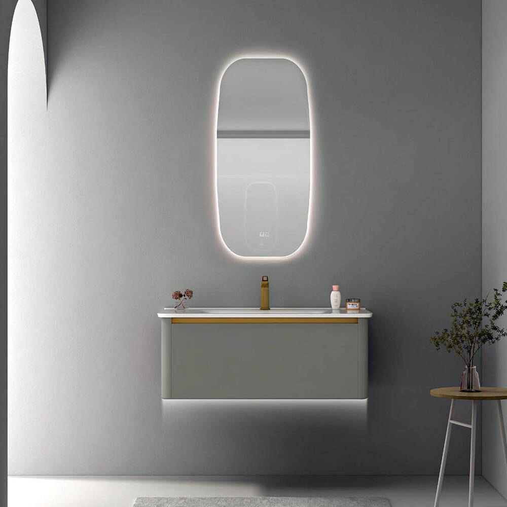 Hot selling smart mirror lights single sink vanity bathroom cabinet for hotel apartment