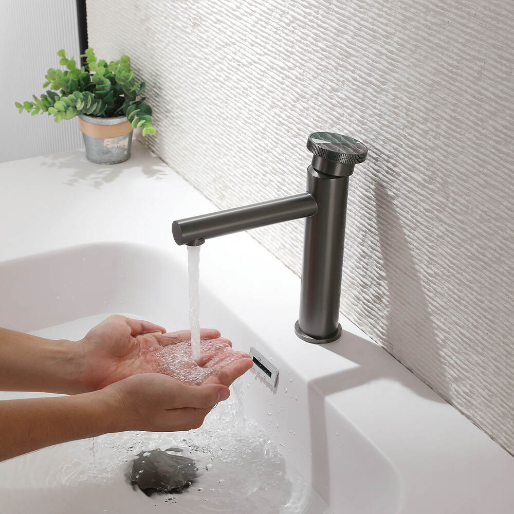 Chrome Bathroom Deck Mounted 59 Solid Brass Unique Design Waterfall Wash Handbasin Faucet Mixer Sink Faucet