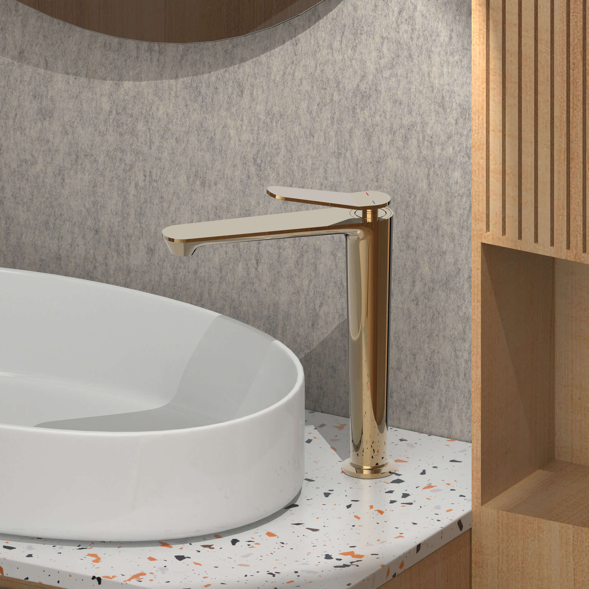 Customizable Vessel Sink Faucet Tall Bathroom Washbasin Vanity Faucet One Hole