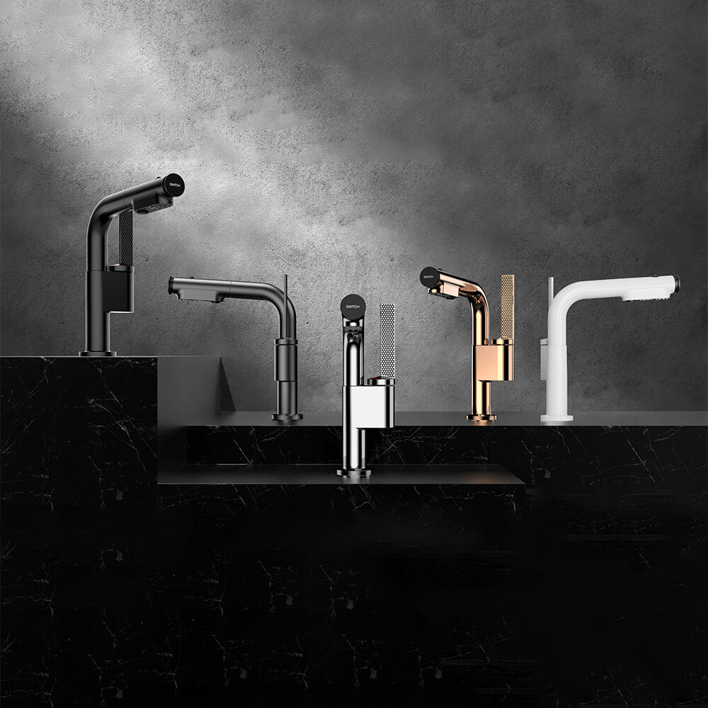 1.75 GPM Pull Out Sprayer Single Level 2 Function Water Faucet Matte Black Modern Basin Sink Faucet
