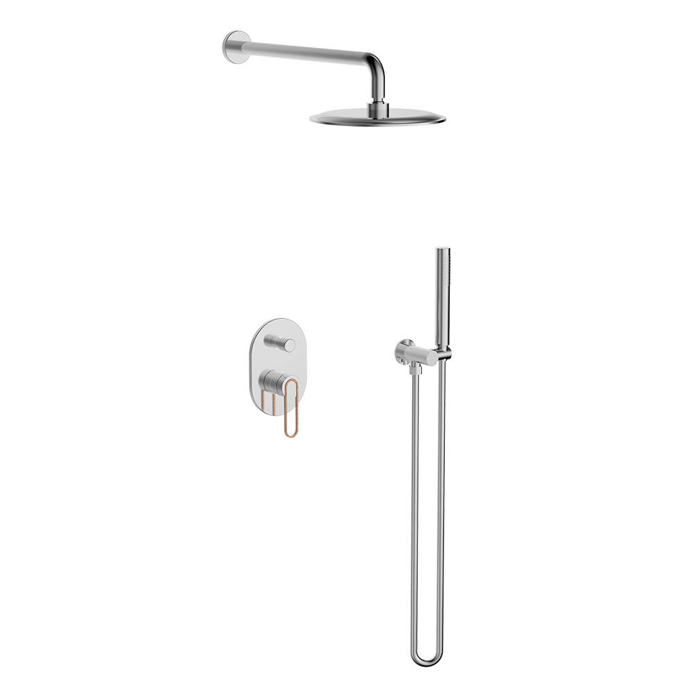 In-wall Concealed Luxurious Bath Spa Rainfall Shower System Chrome Shower & Faucets Set for Villa Apartment