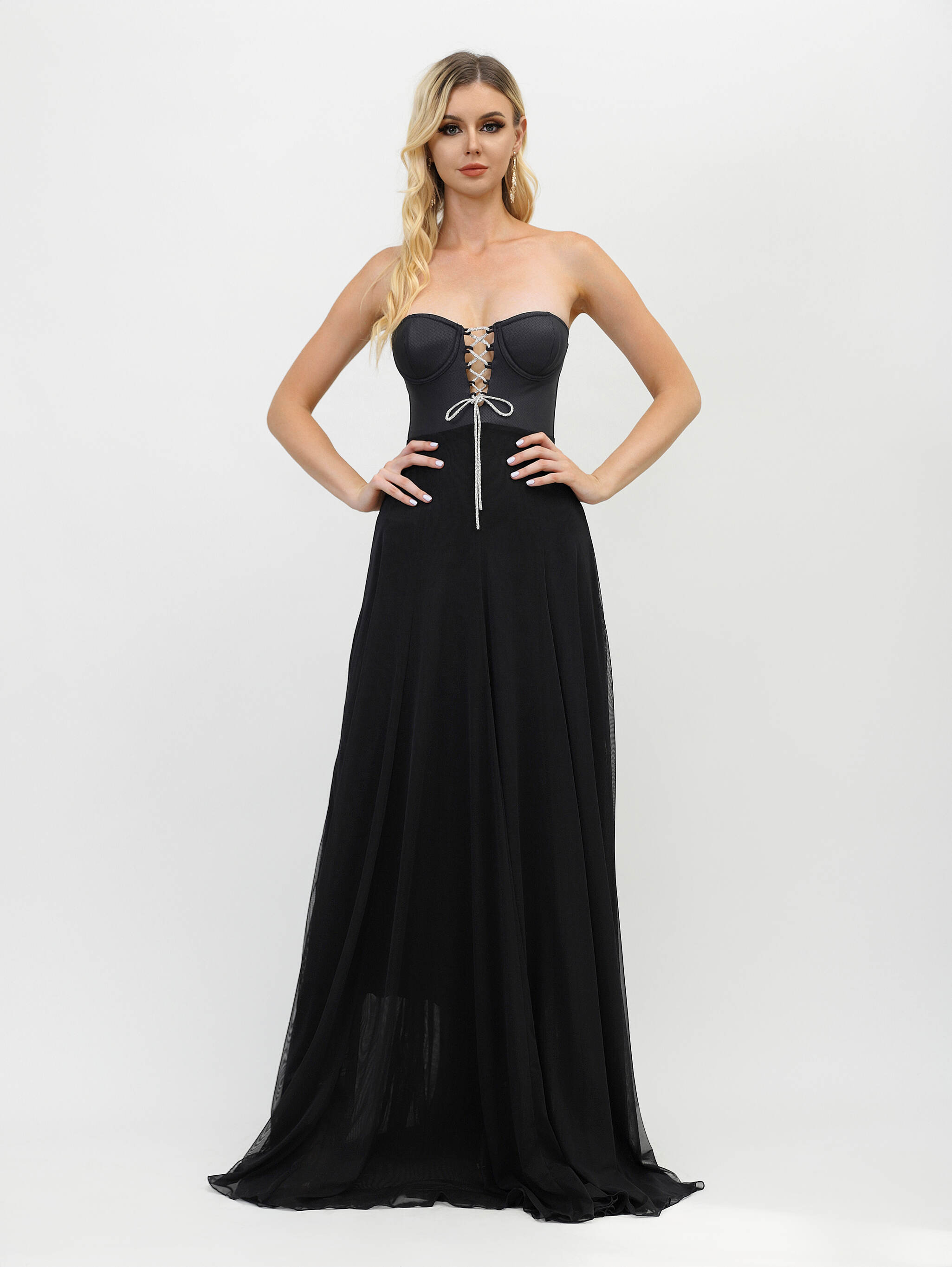 Black swan maxi dress-BLACK, Black Swan Maxi Dress Wholesaler