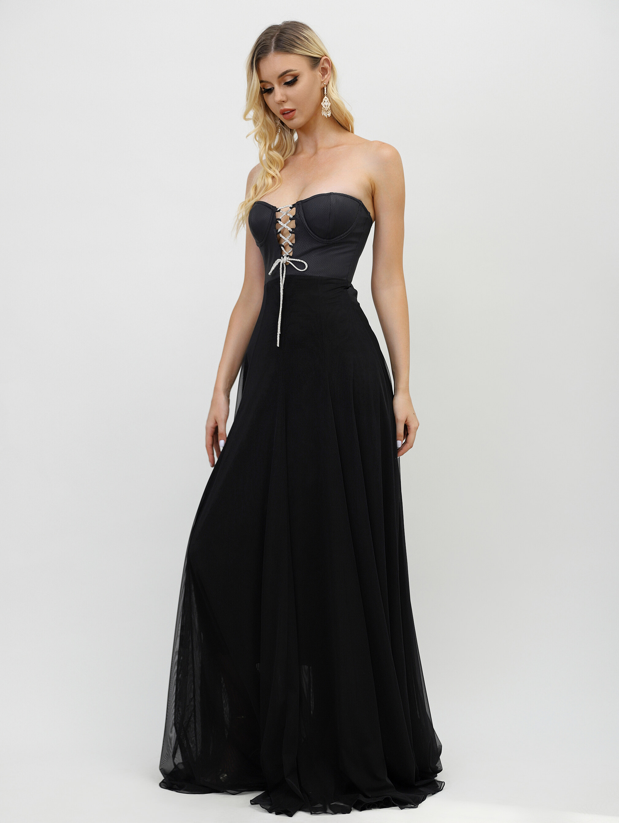 Black swan maxi dress-BLACK, Black Swan Maxi Dress Wholesaler
