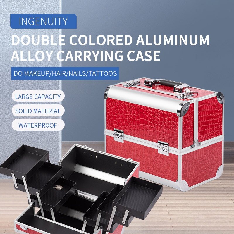 Double Open Aluminum Cosmetic Case