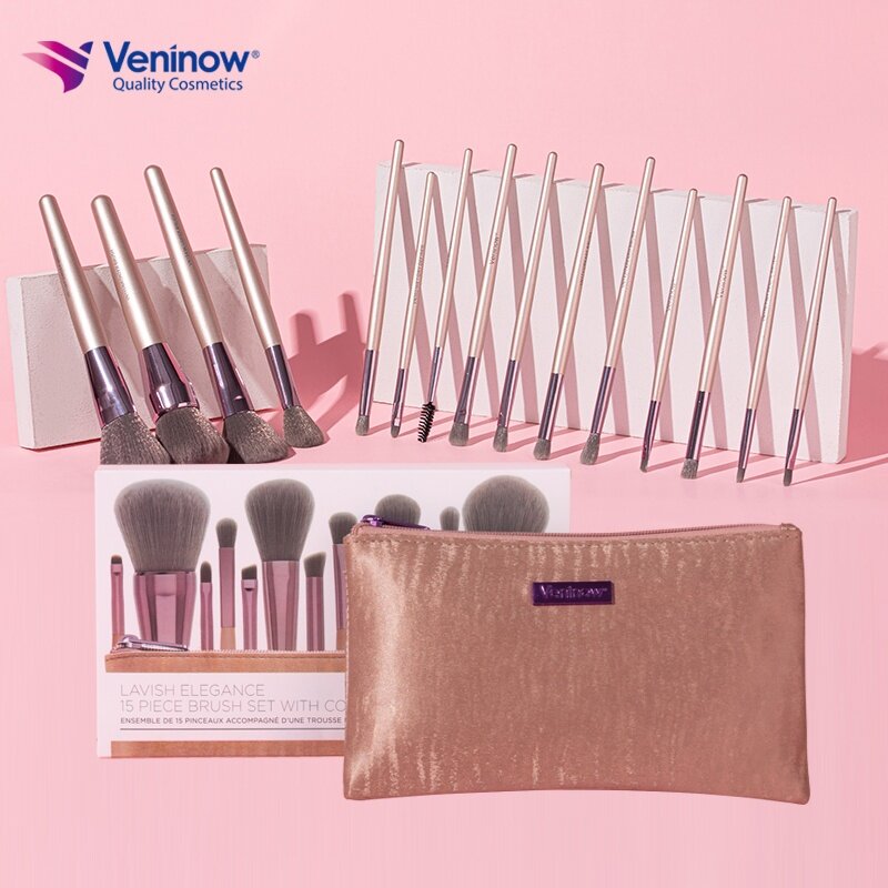 Set de cepillo de maquillaje Veninow de 15 piezas