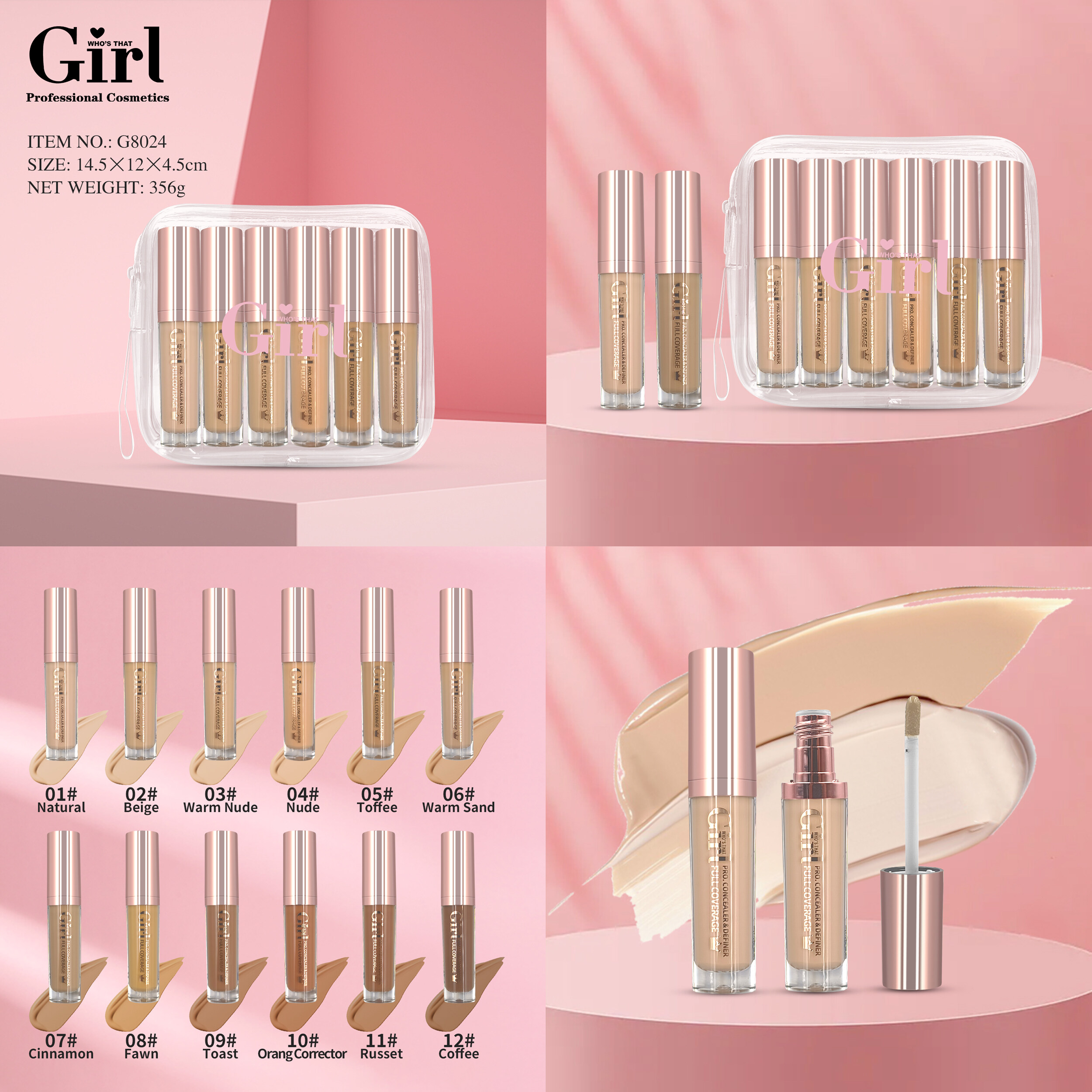 Who's That Girl 12 In 1 Concealer Set With Bag