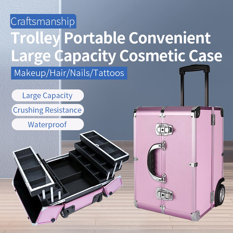 Veninow Trolley And Makeup Artist Portable Convenient Large Capacity Cosmetic Case