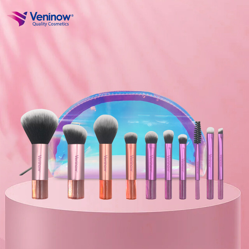 Veninow 10 pièces mini-jeu de brosses de maquillage