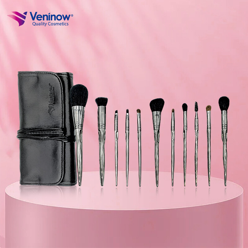 Veninow 11 pièces Brush de maquillage des cheveux animaux