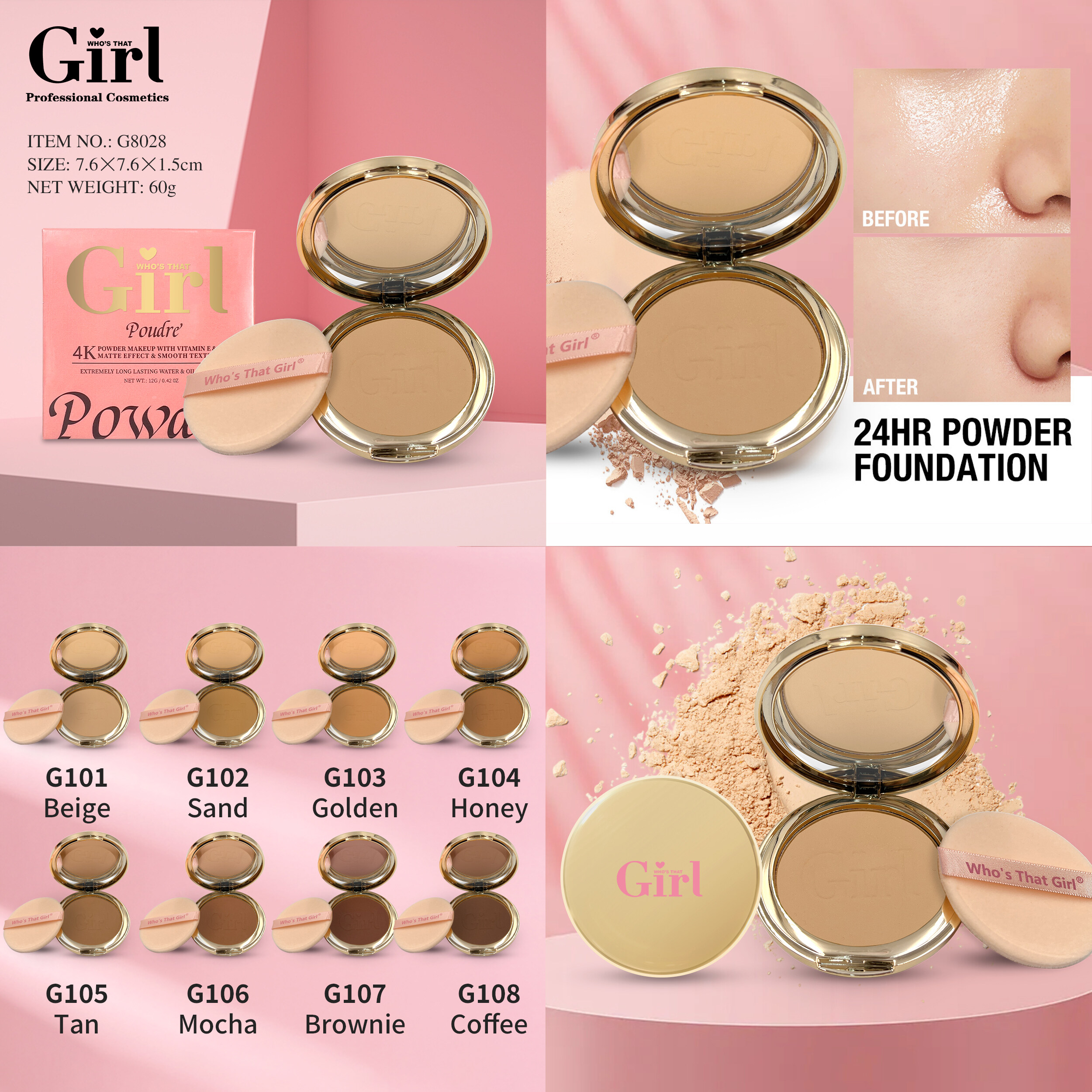 Who's That Girl Compact Makeup Powder Foundation