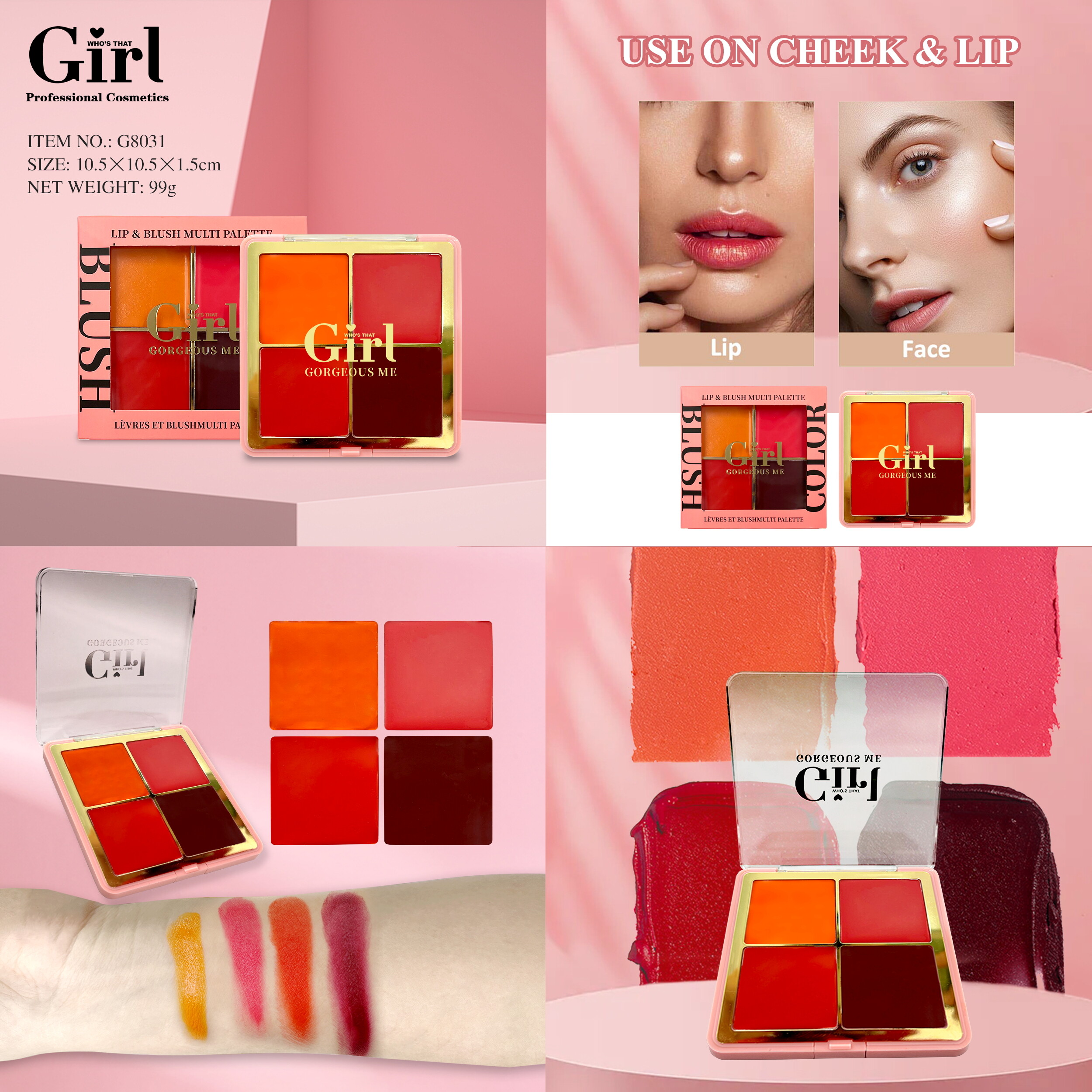 Who's That Girl 4 Colors Blush Cream Palette