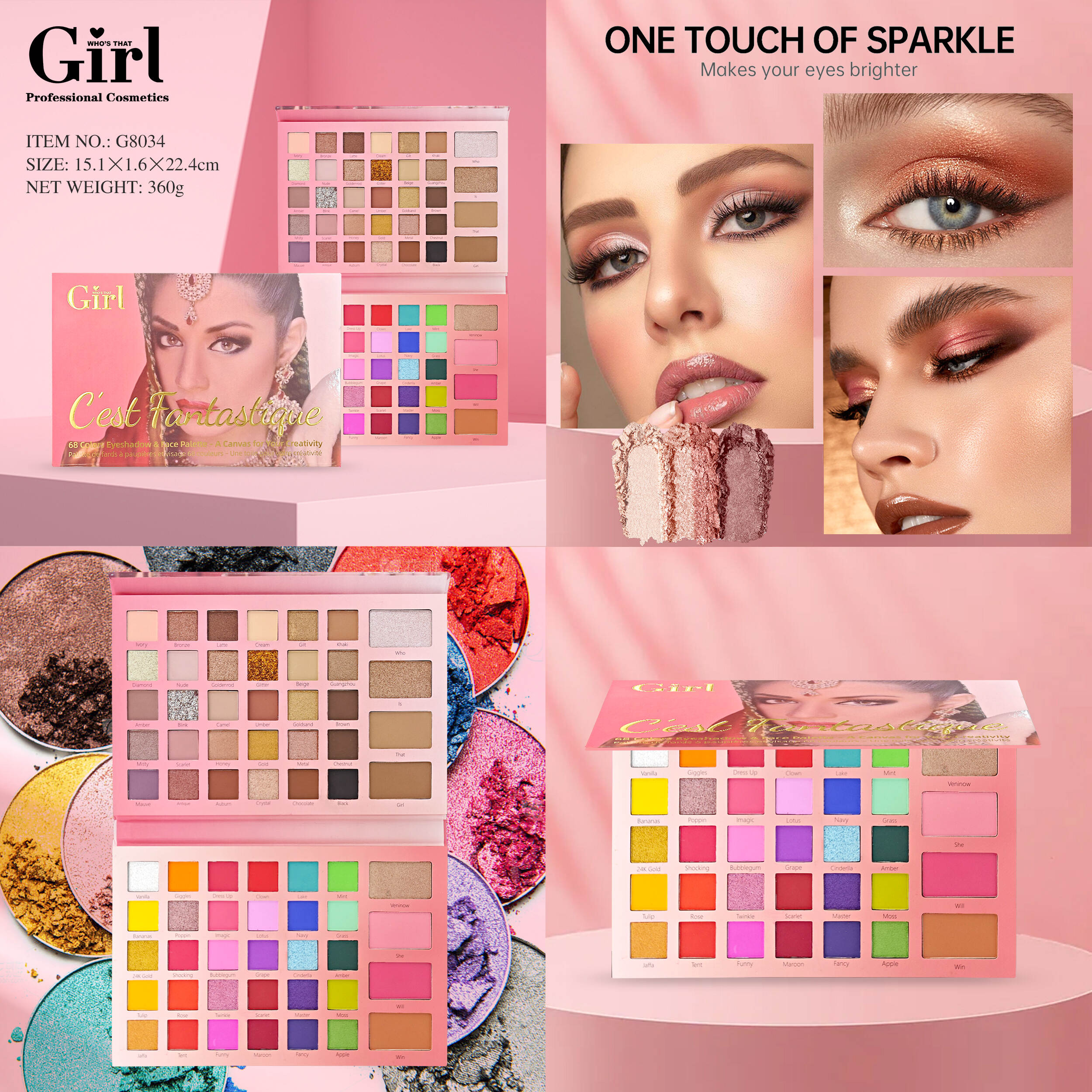 68 Colors Eyeshadow & Face Palette