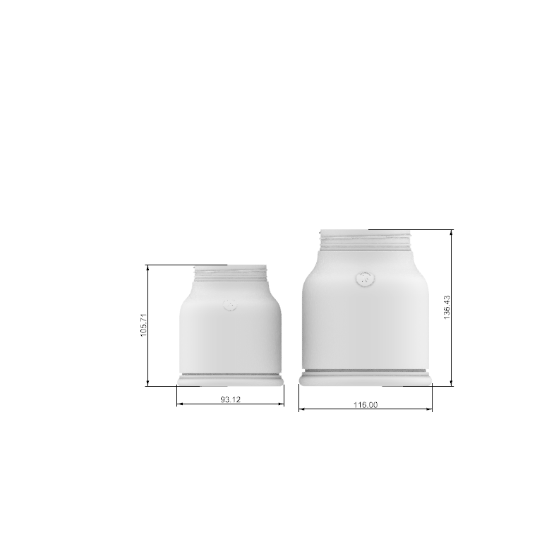 500ml/1000ml Round Shape PET Plastic Jar Packaging For HairCare Mask Product