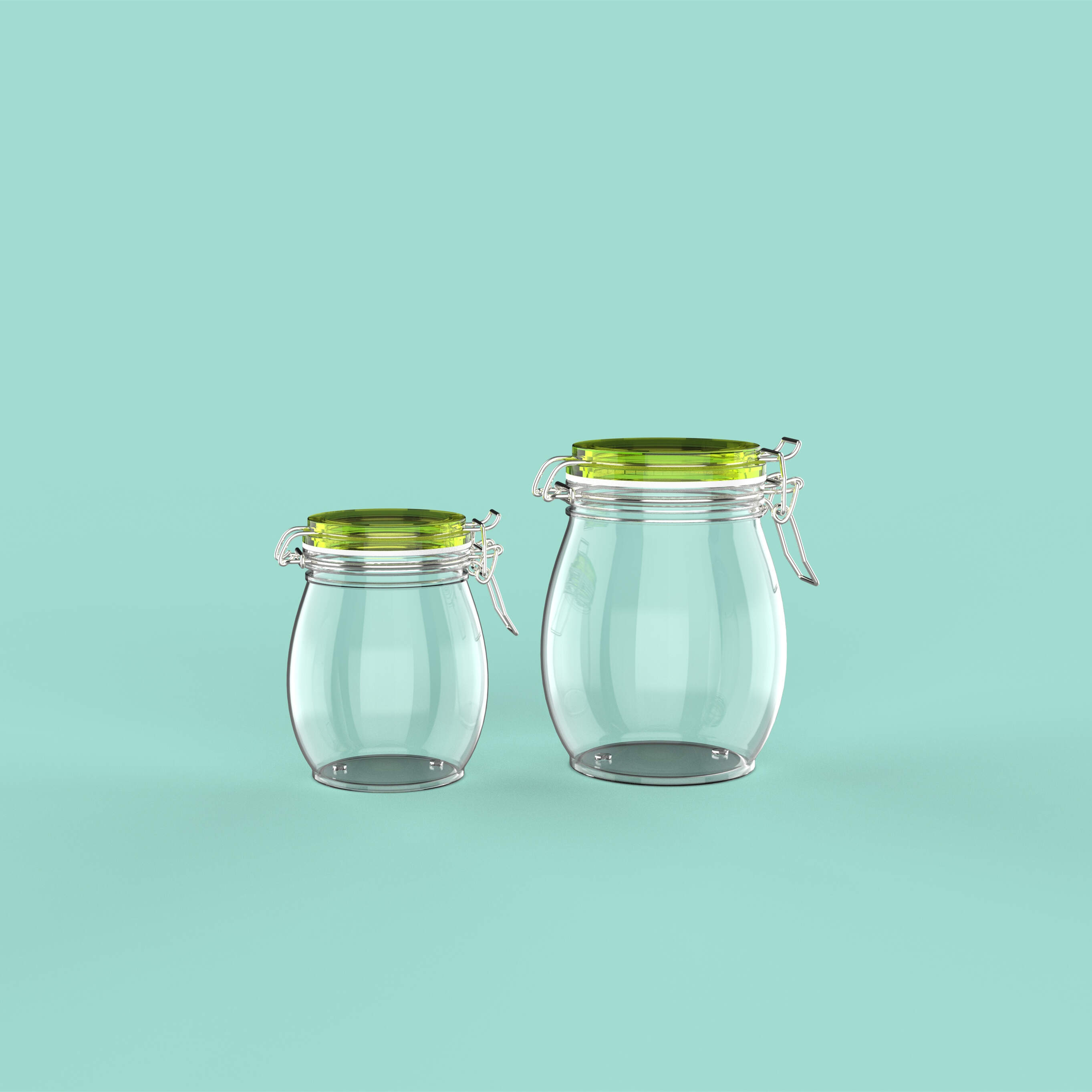 500ML/1000ML Round Shape PET Plastic Steel Buckle Sealed Jar Packaging For Hair Care Product.