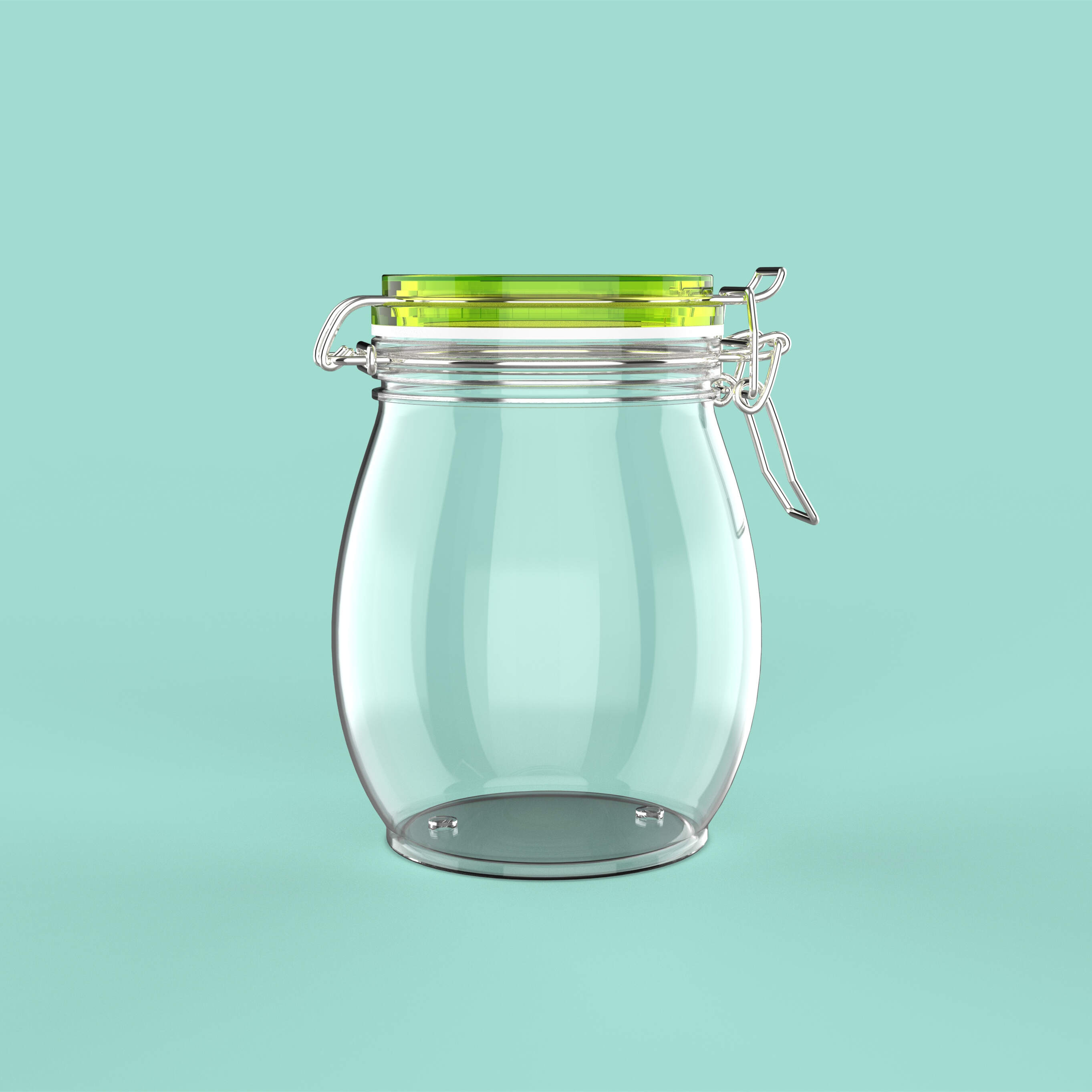 500ML/1000ML Round Shape PET Plastic Steel Buckle Sealed Jar Packaging For Hair Care Product.
