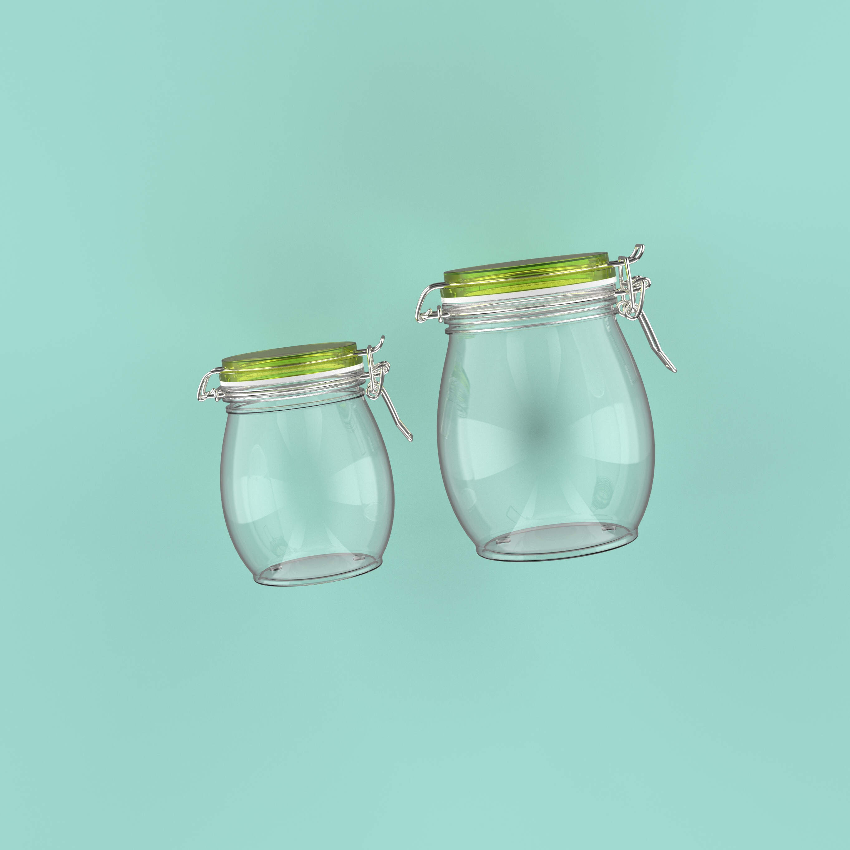 500ML/1000ML Round Shape PET Plastic Steel Buckle Sealed Jar Packaging For Hair Care Product.