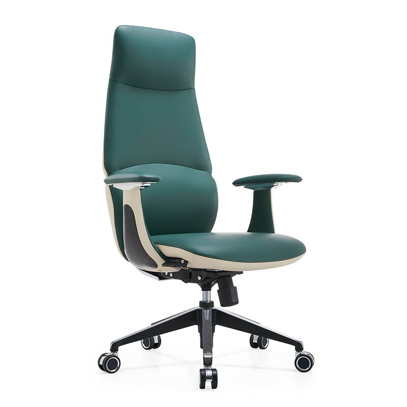 Modern Ergonomic Home Office Chair Comfortable Leather Metal Design Reclining Revolving Chair