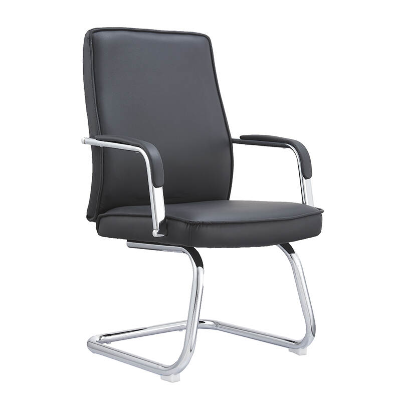 Mid-back Fixed Armrest Frame Executive PU Leather Office Visitor Chair