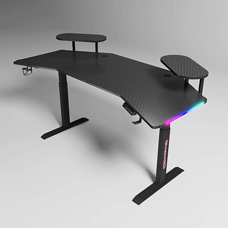 Electric Adjustable Gaming Desk With RBG Lights