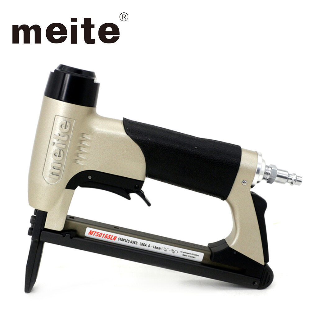 meite MT5016SLN Pneumatic Upholstery Stapler 20 Gauge 1/2-Inch Crown 1/4-Inch to 5/8-Inch Length Long Nose Stapler Fine Wire