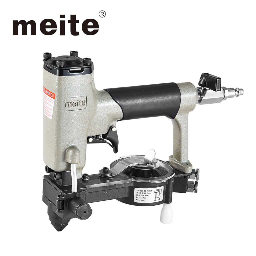 Meite ZN-12S 9/16 Inch to 49/64 Inch Length Pneumatic Automatic Feeding Deco Nailer With Trigger Safety for Upholstery and