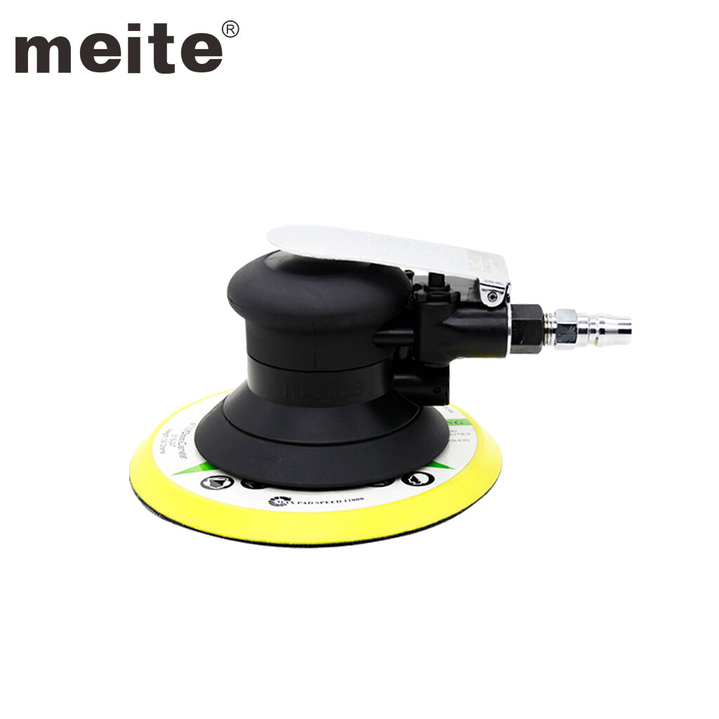 meite 6" Air Random Orbital Sander MT-5106, Pneumatic Palm Sander Low Vibration and Heavy Duty For Wood, Metal, Composites