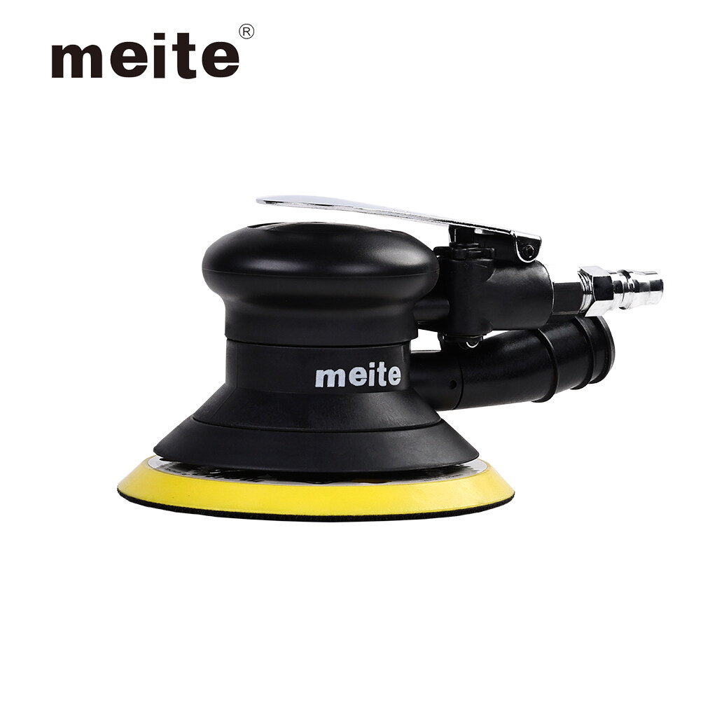 meite MT5105V Air Random Orbital Vacuum Sander, Pneumatic Palm Sander With Dust Bag Heavy Duty For Polishing Wood, Metal