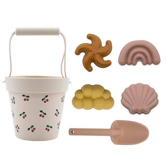 Silicone Beach Bucket Toys Cherry Sand Toy Set