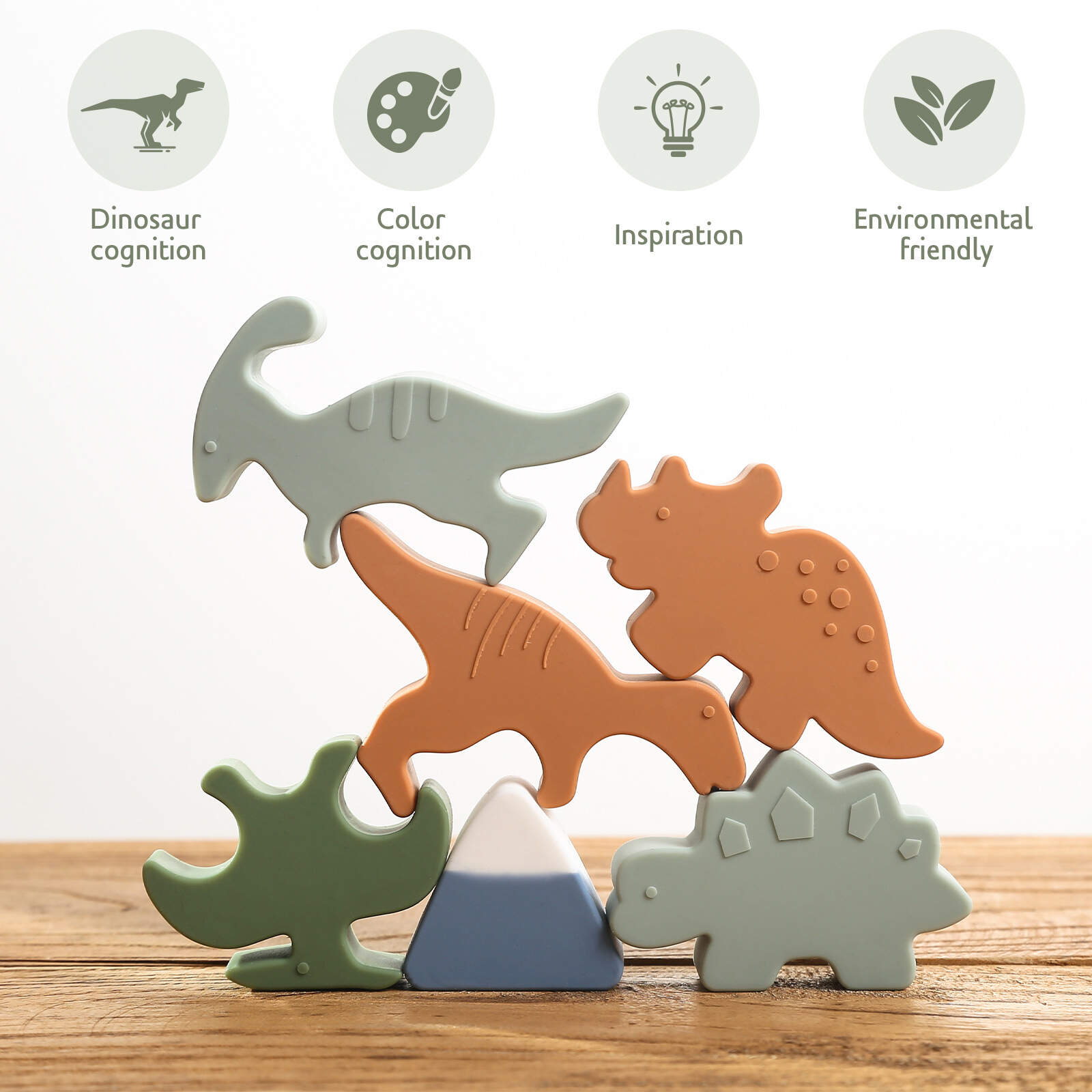 Silicone Dinosaur Puzzle Toys Set