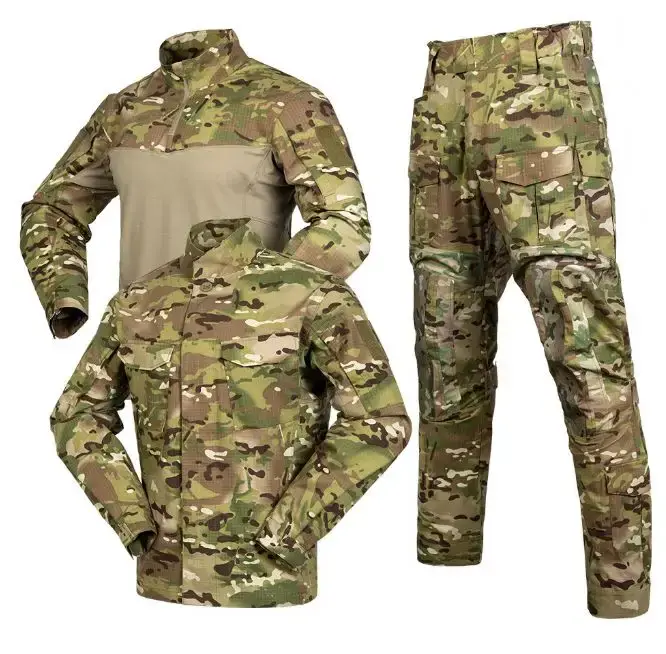 Tactical Pants & Shirt Set, Quick-Dry Ripstop Fabric, Multi-Pockets, for Airsoft/Hunting/Outdoor