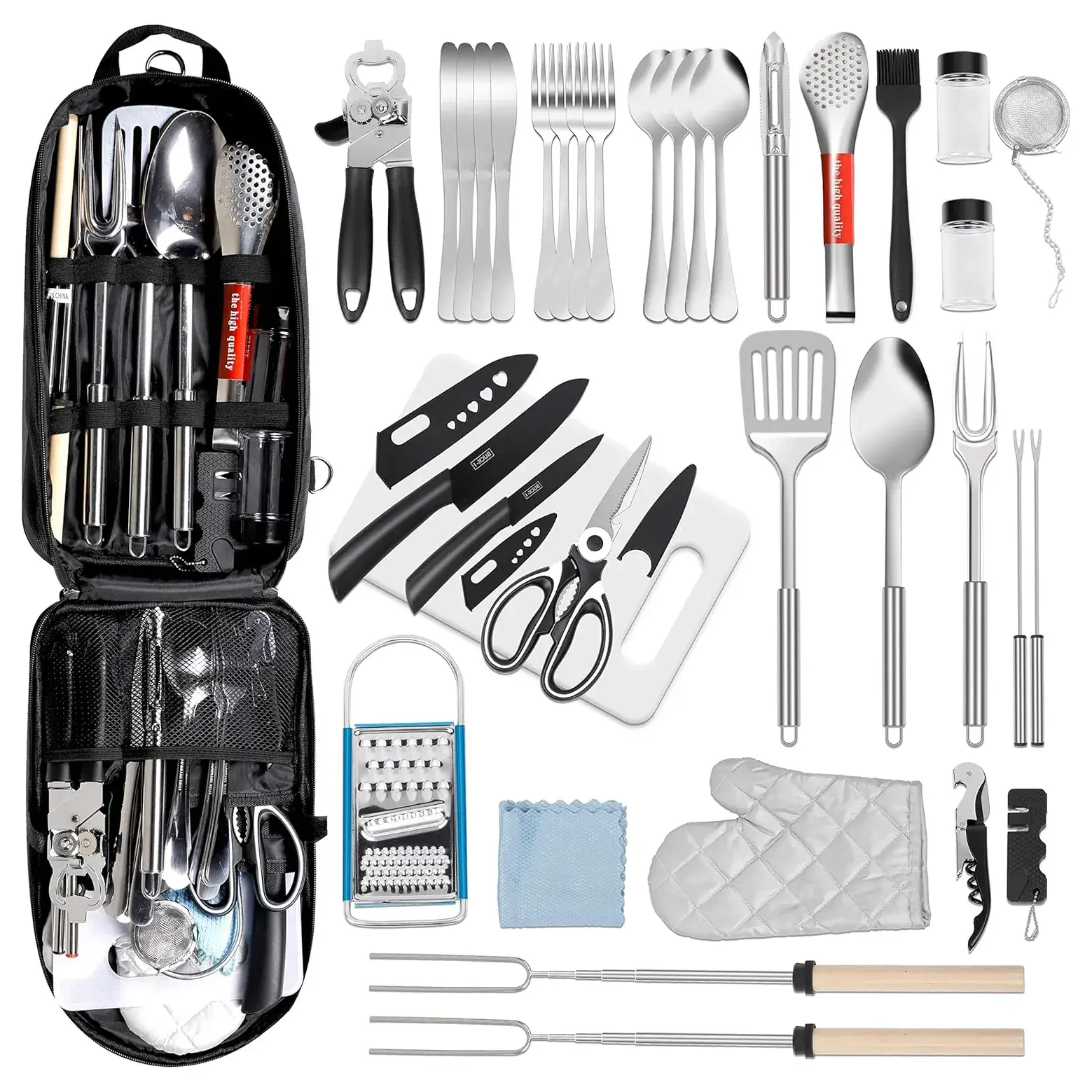 Camping Kitchen Utensil Set Outdoor Kitchen Gear Outdoor Cooking and Grilling Utensil Travel Set