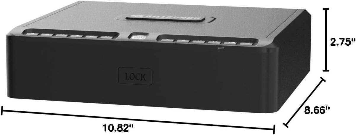 Gun Safe  Biometric Gun Safe 4 Ways Quick Access with Fingerprint/Full-digital Keypad/Key/APP Lock Handgun Pistol Safe for Home