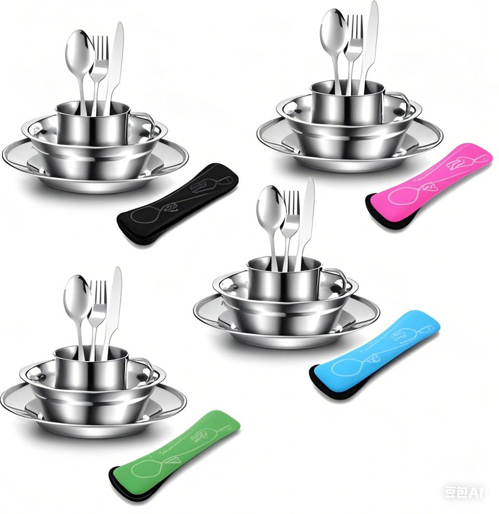 Ultralight Camping Cutlery Set 3-in-1 Titanium Spork Chopsticks, Backpacking Tableware