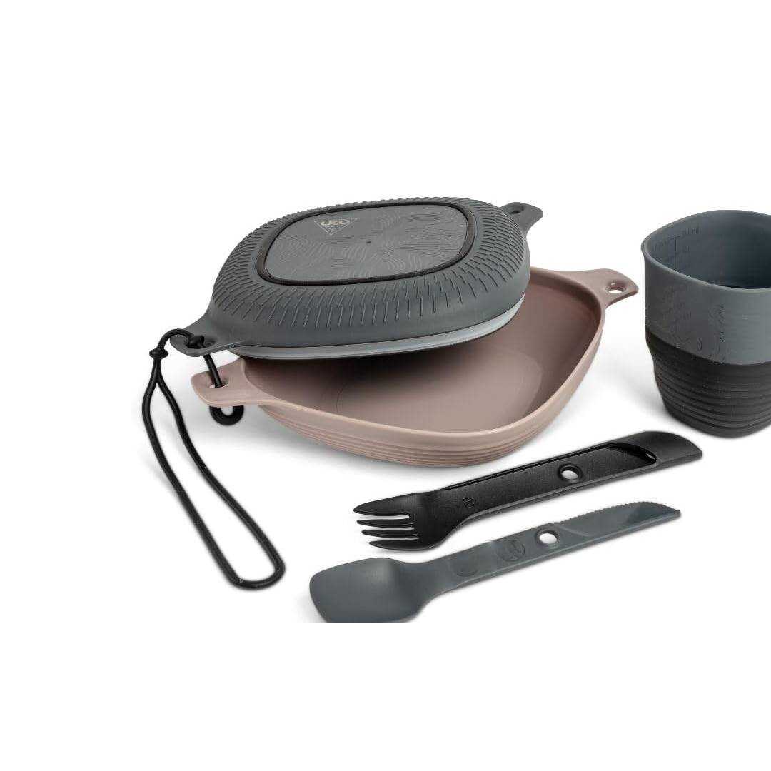 4-Person Camping Tableware Set, Knife Fork Spoon with Mesh Pouch, Dishwasher Safe