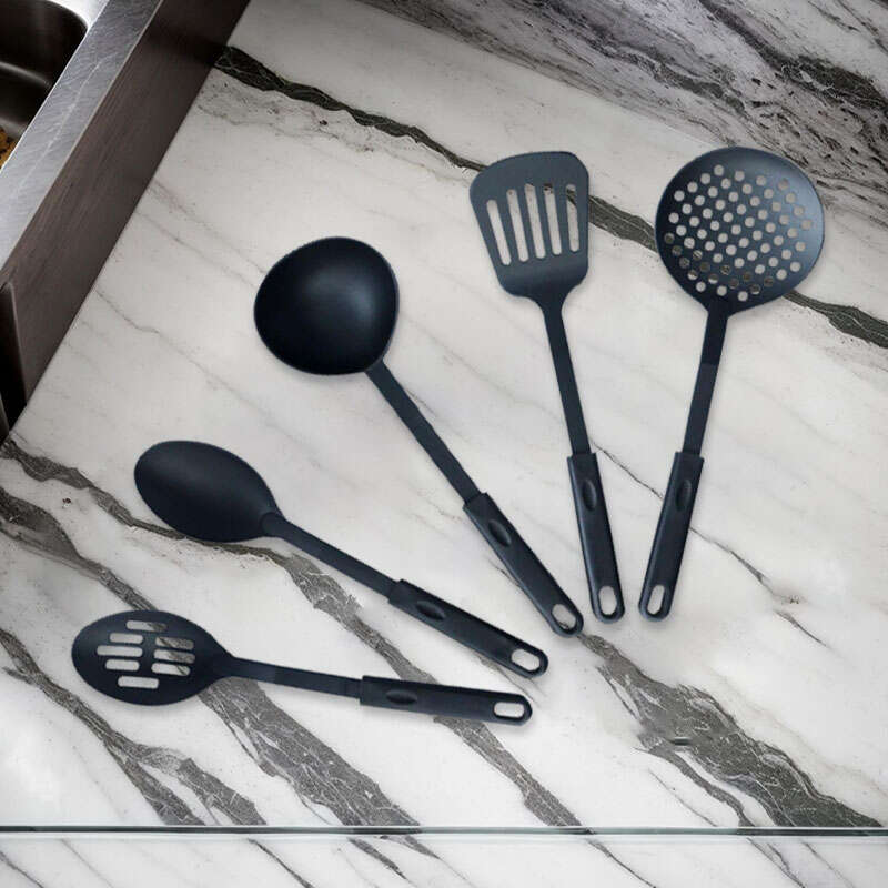 Customized Logo 5Pcs Nylon Kitchen Utensils Non-stick Cooking Utensil Set