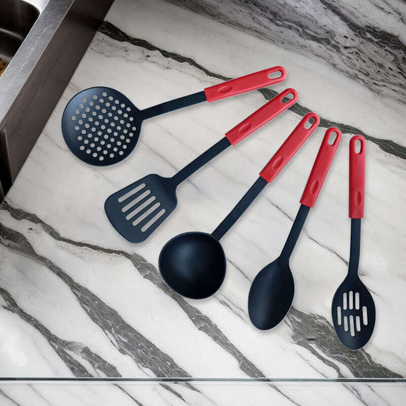 5pcs Non-stick Food Safe Nylon Pasta Fork Turner Spoon Ladle Spatula Shovel Cooking Tool Kitchen Utensil Set