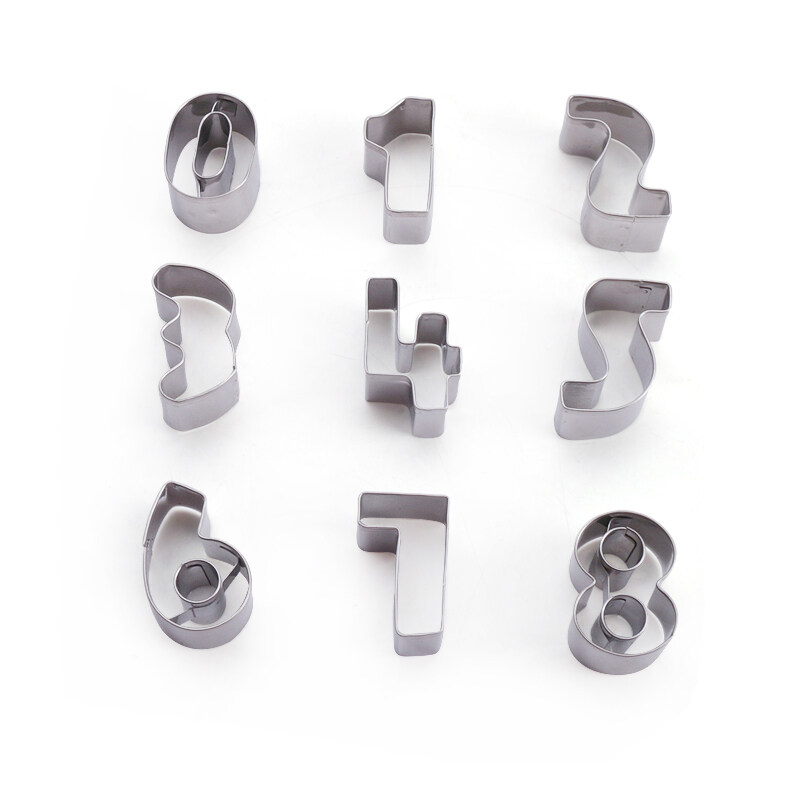 Number Cookie Cutters 9pcs Biscuits Stainless Steel Cutter Set Fondant Cake Decorating Tools