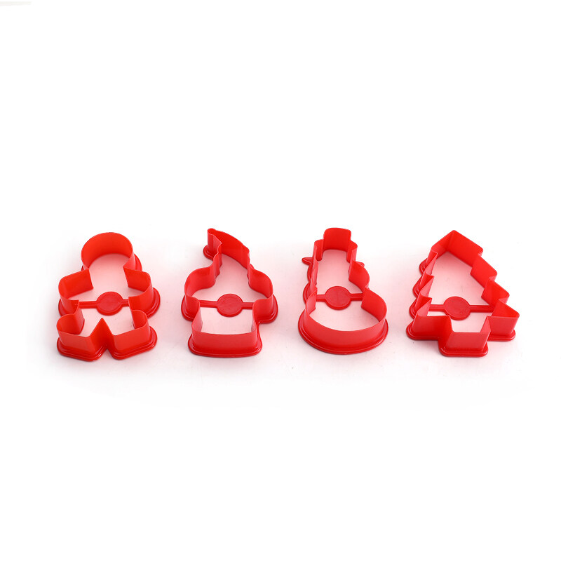4Pcs Plastic Christmas cookie cutters set