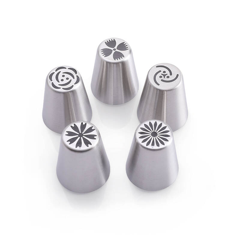 5 Pcs Russian Piping Tips Set, Baking Supplies for Cookie Cupcake