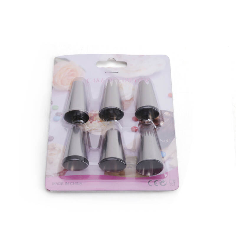 set of 6pcs stainless steel icing piping tips cake nozzle